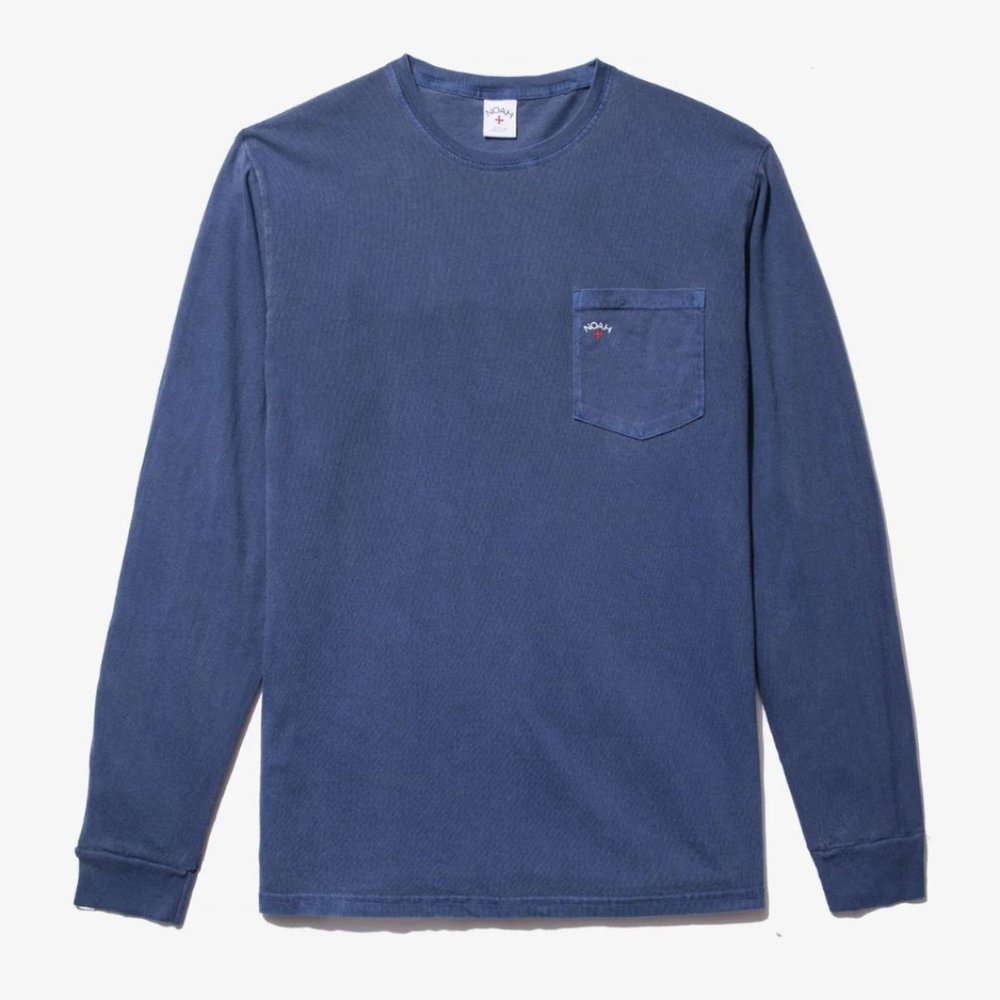 Noah Long Sleeve Pocket Tee in Navy